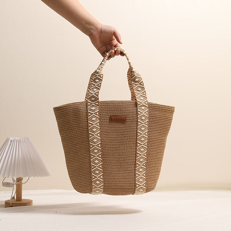 Large Capacity Straw Tote Bag