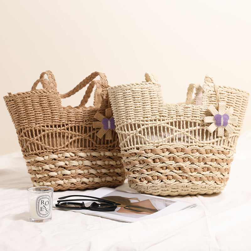 One Shoulder Straw Bag