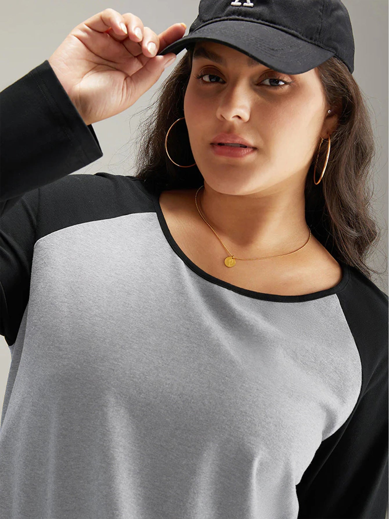 Plus Size Loose Long Sleeve T Shirt Top