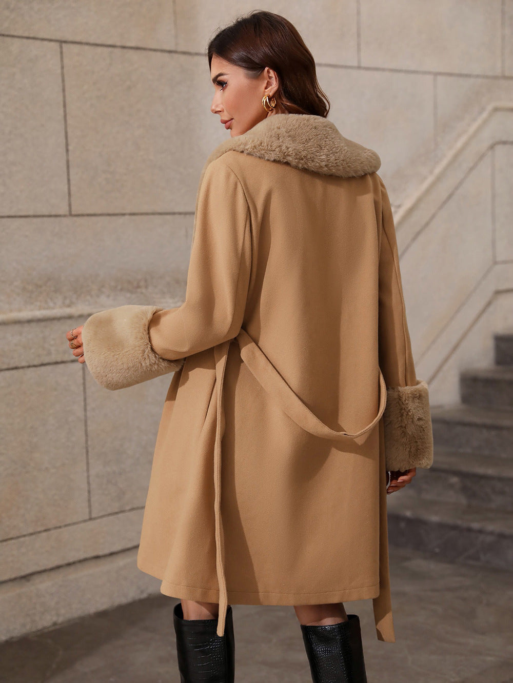 Mid Length Collared Single Breasted Trench Coat