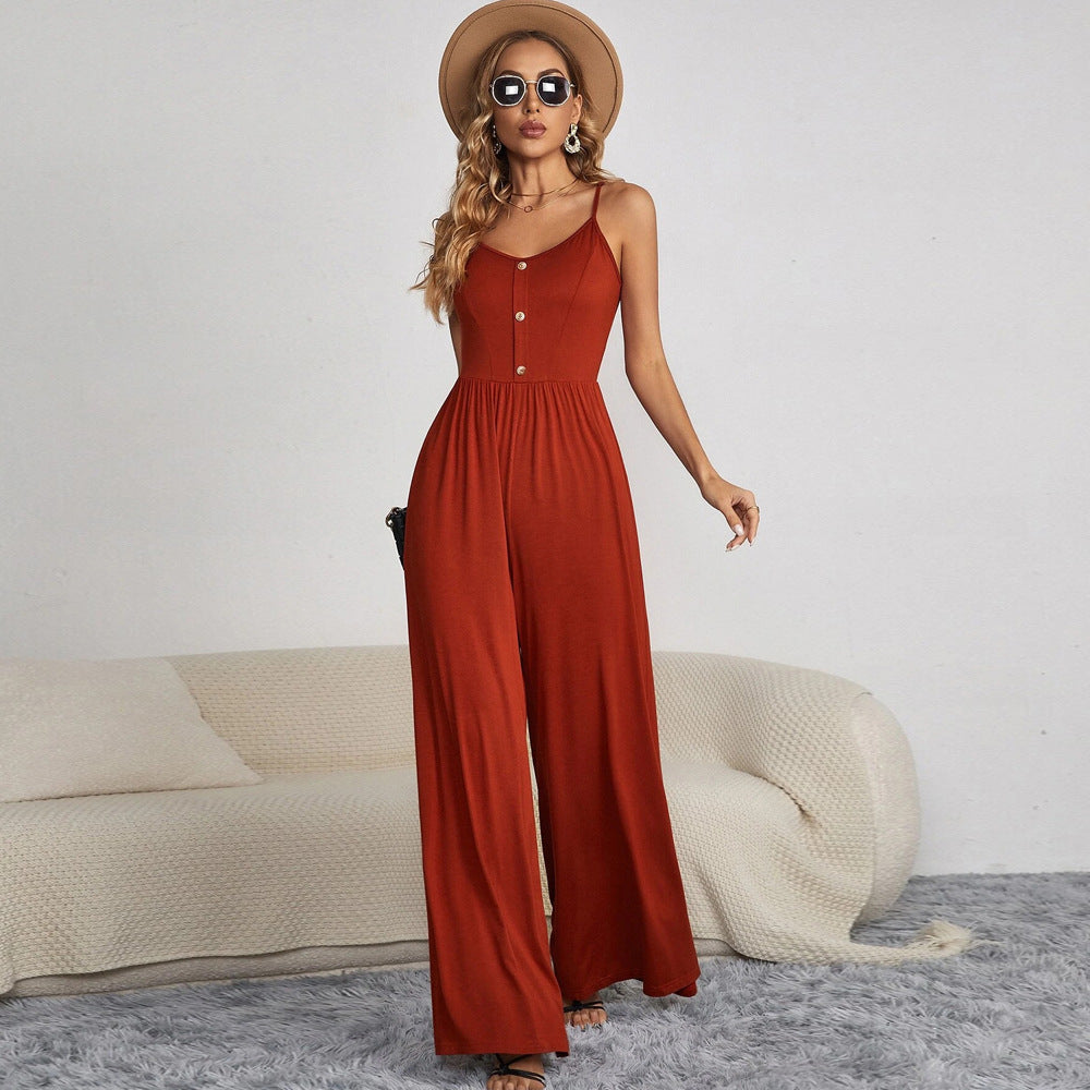 Casual Sleeveless Loose Jumpsuit