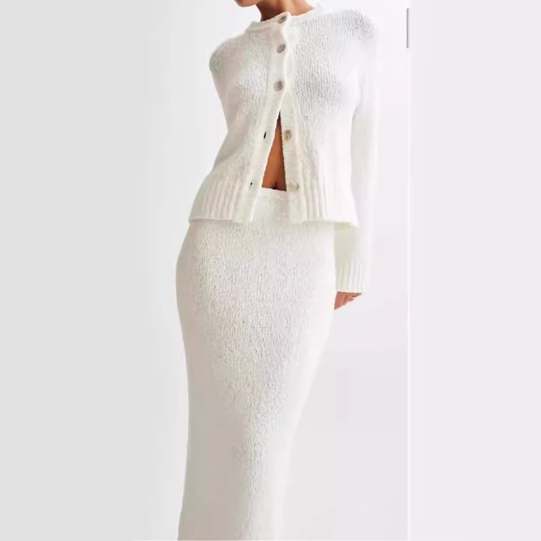 White Elegant Slimming Two-Piece Suit