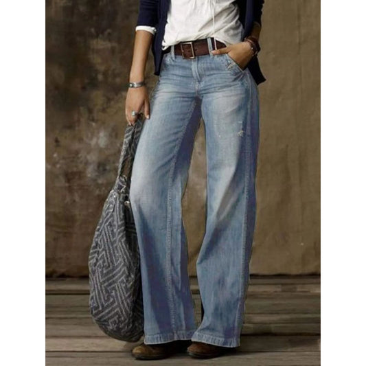 Retro Casual Straight Wide Leg Women Jeans