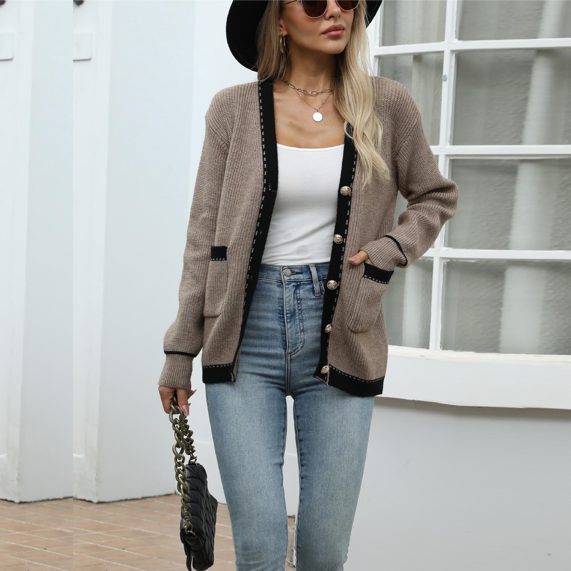 Casual Knitted Long Sleeve Cardigan
