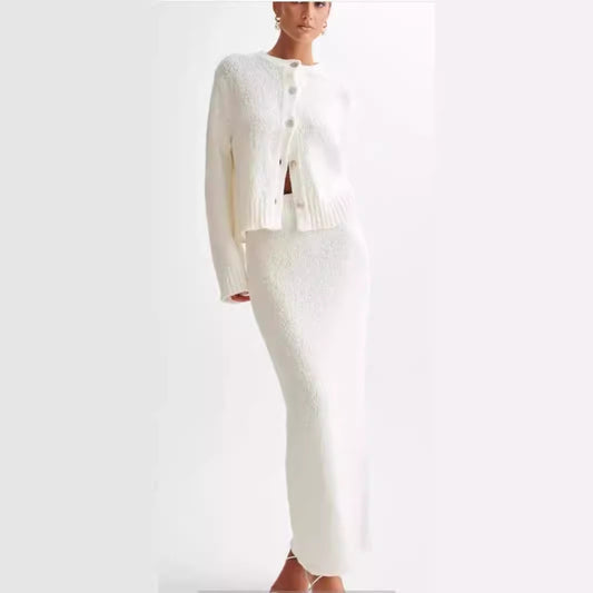 White Elegant Slimming Two-Piece Suit