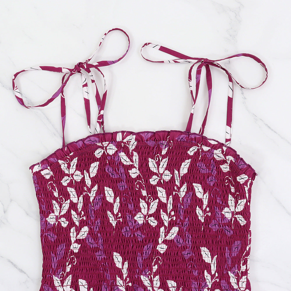 Women Casual Printed Sling Dress