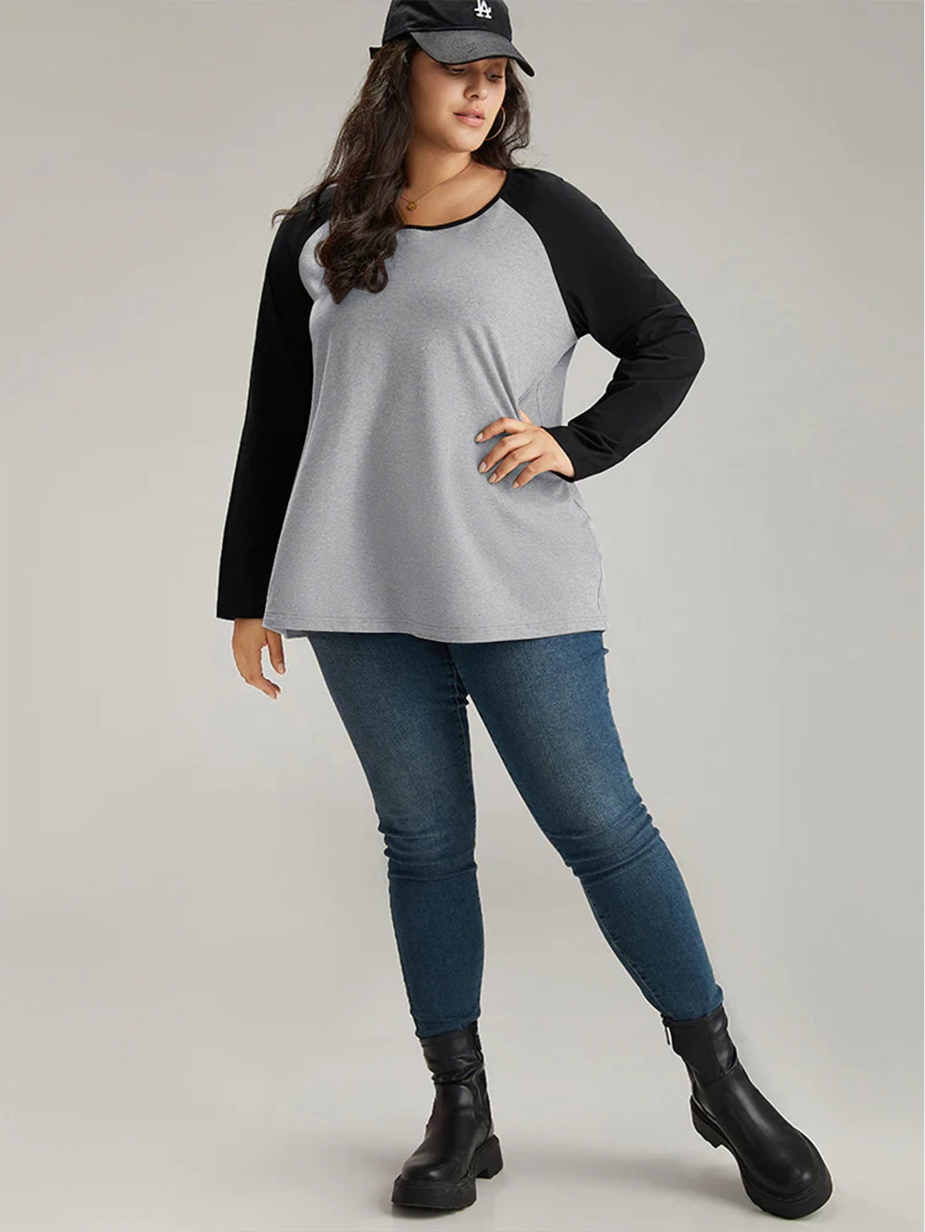 Plus Size Loose Long Sleeve T Shirt Top