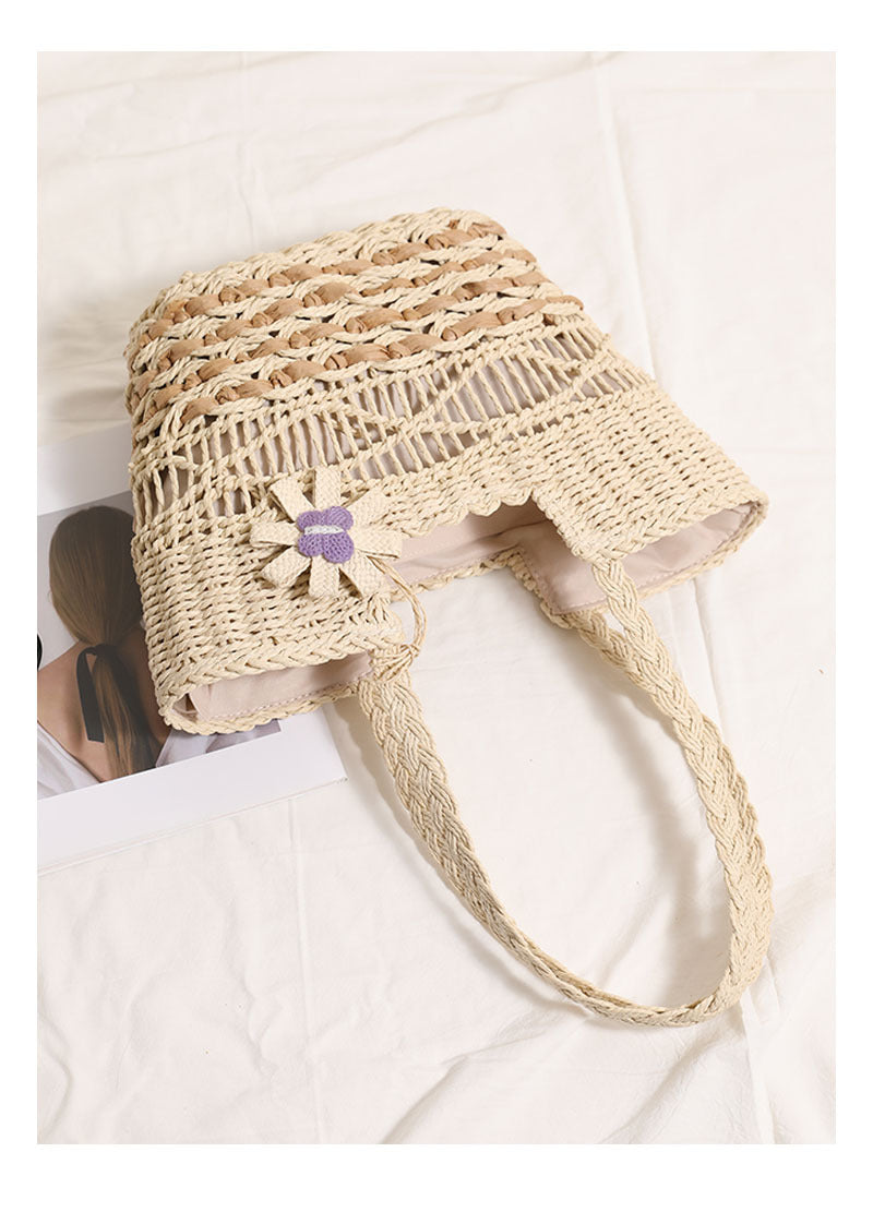 One Shoulder Straw Bag