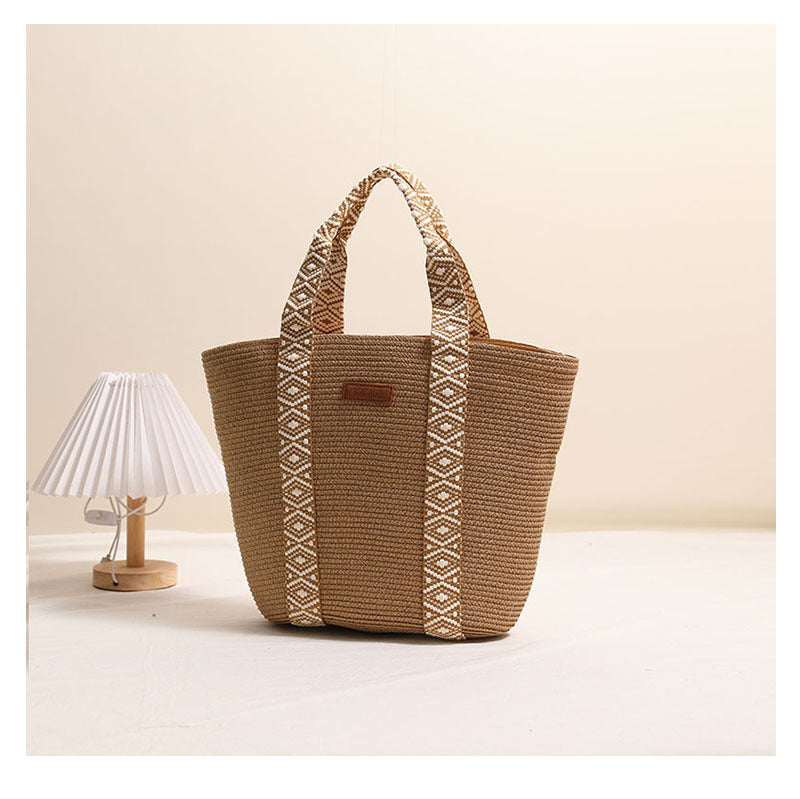 Large Capacity Straw Tote Bag