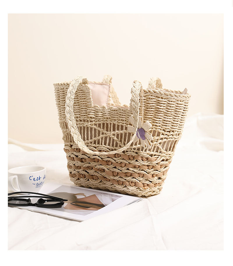 One Shoulder Straw Bag