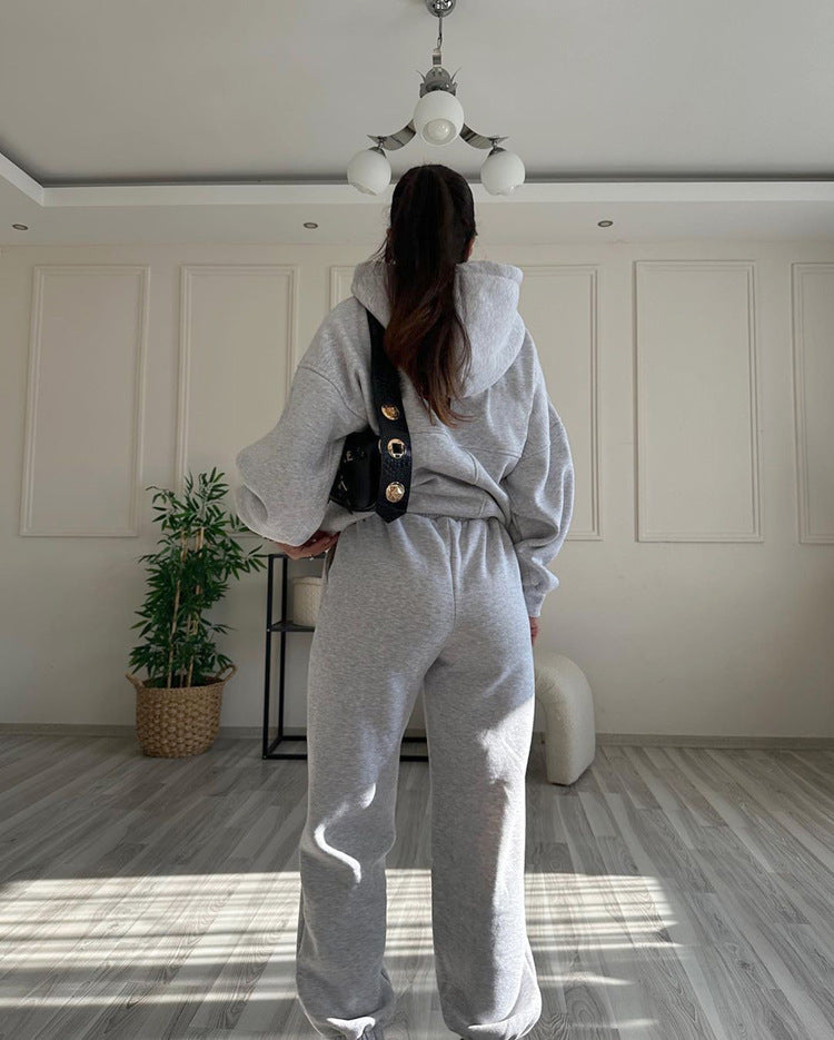 Hooded Sweater Two Piece Casual Jogger Set