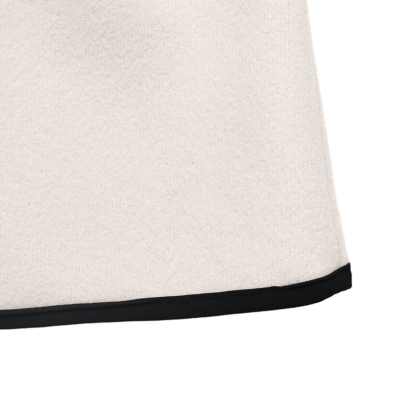 Simple Big Collared Edge Short Woolen Coat