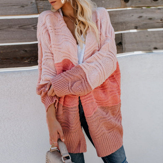 Loose Fitting Knitted Cardigan Sweater