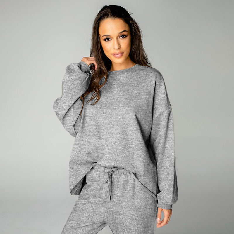 Casual Solid Fleece Jogger Suit