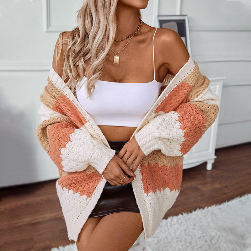 Casual Loose Lantern Sleeve Cardigan Sweater