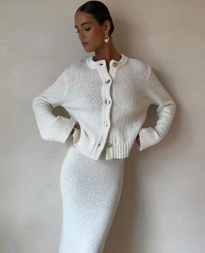 White Elegant Slimming Two-Piece Suit