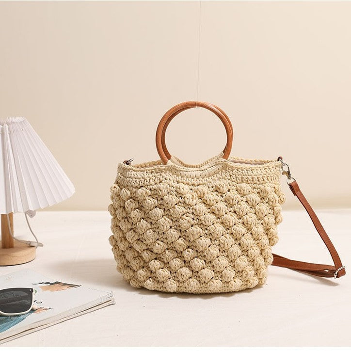 Beanie Crossbody Straw Bag