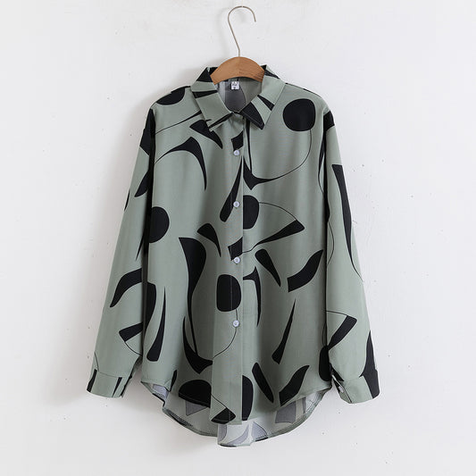 Loose Collared Long Sleeves Shirt