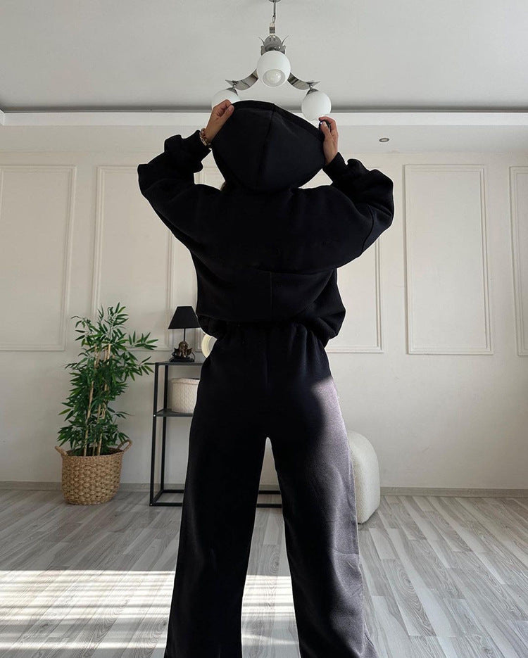 Hooded Sweater Two Piece Casual Jogger Set