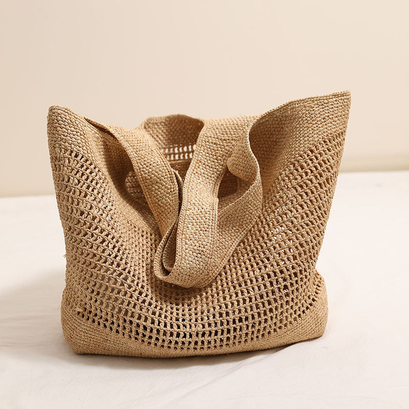 Large Capacity Raffia One Shoulder Straw Bag