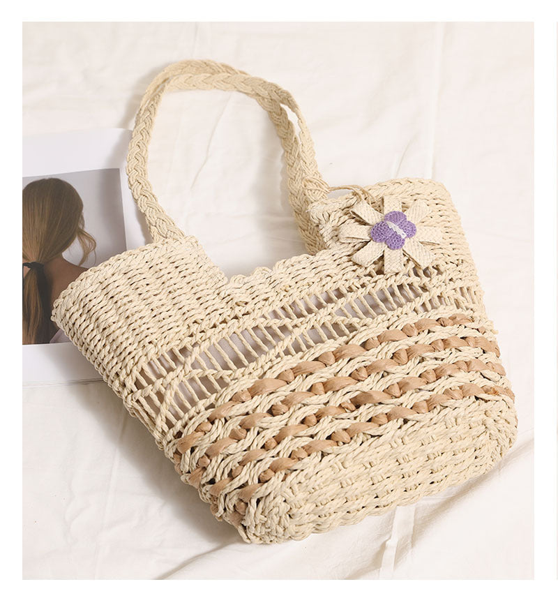 One Shoulder Straw Bag