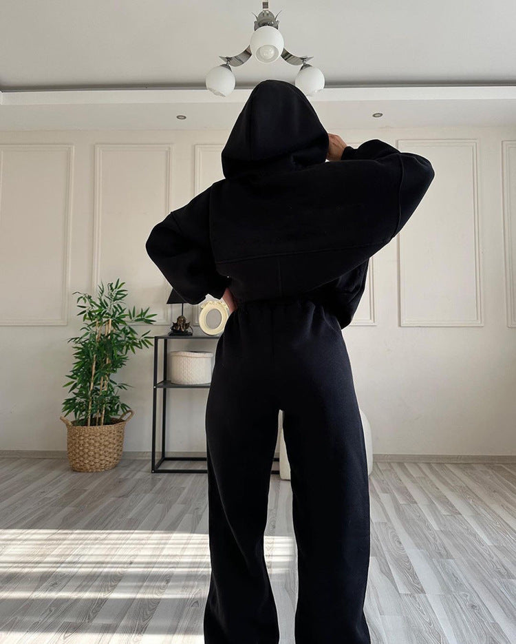 Hooded Sweater Two Piece Casual Jogger Set