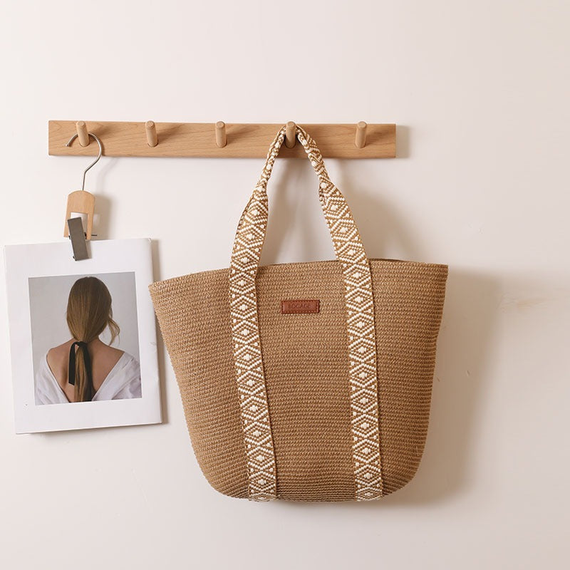 Large Capacity Straw Tote Bag