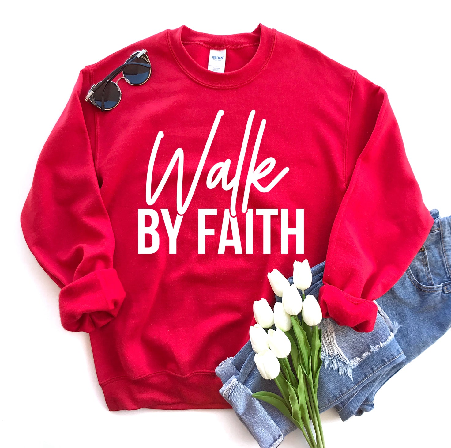 Walk By Faith Sweatshirt Agate