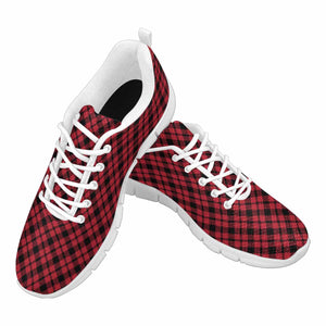 Men's Buffalo Plaid Red and Black Running Shoes Grey Coco
