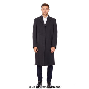 De La Creme MAN Wool & Cashmere Blend Covert Long Coat