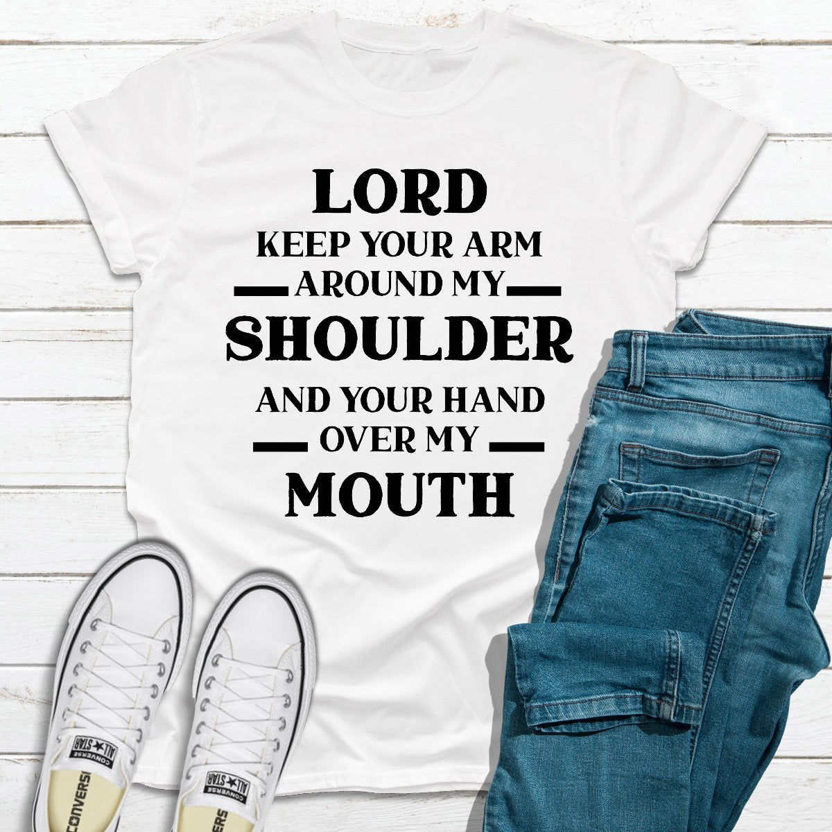 Faith - Lord Keep Your Arm Around My Shoulder T-Shirt Jade Thalassa