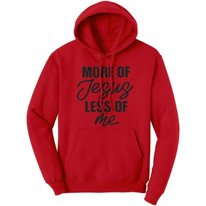 Graphic Hoodie Sweatshirt, More Of Jesus Less Of Me Hooded Shirt Grey Coco