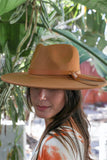 Wide Brim Leather Ribbon Bolero Hat Periwinkle Aether