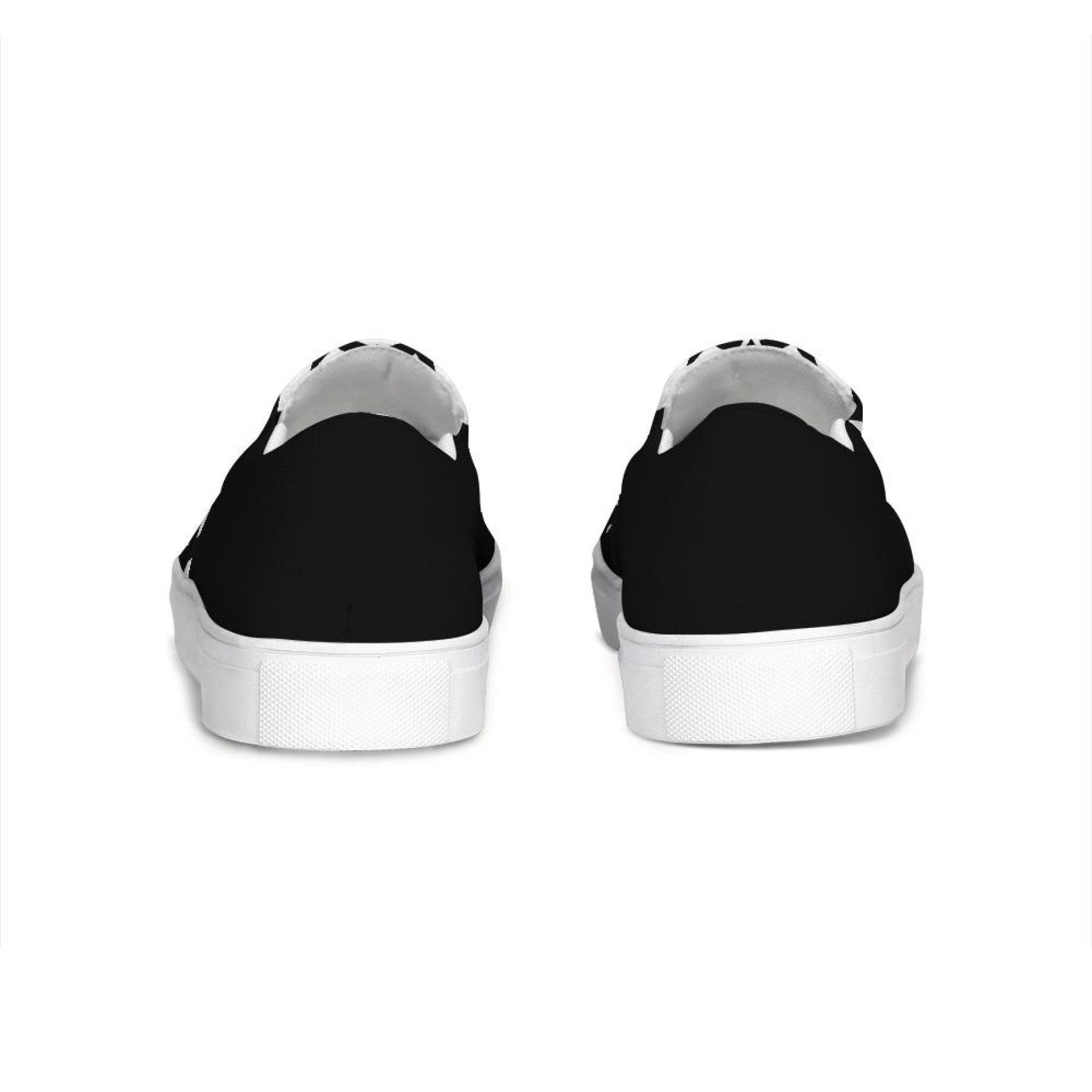 Black & White Canvas Slip On Shoes Grey Coco