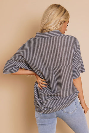 Lacey Striped Shirt Stay Warm In Style
