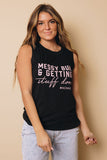 Messy Bun Graphic Tank Top Stay Warm In Style