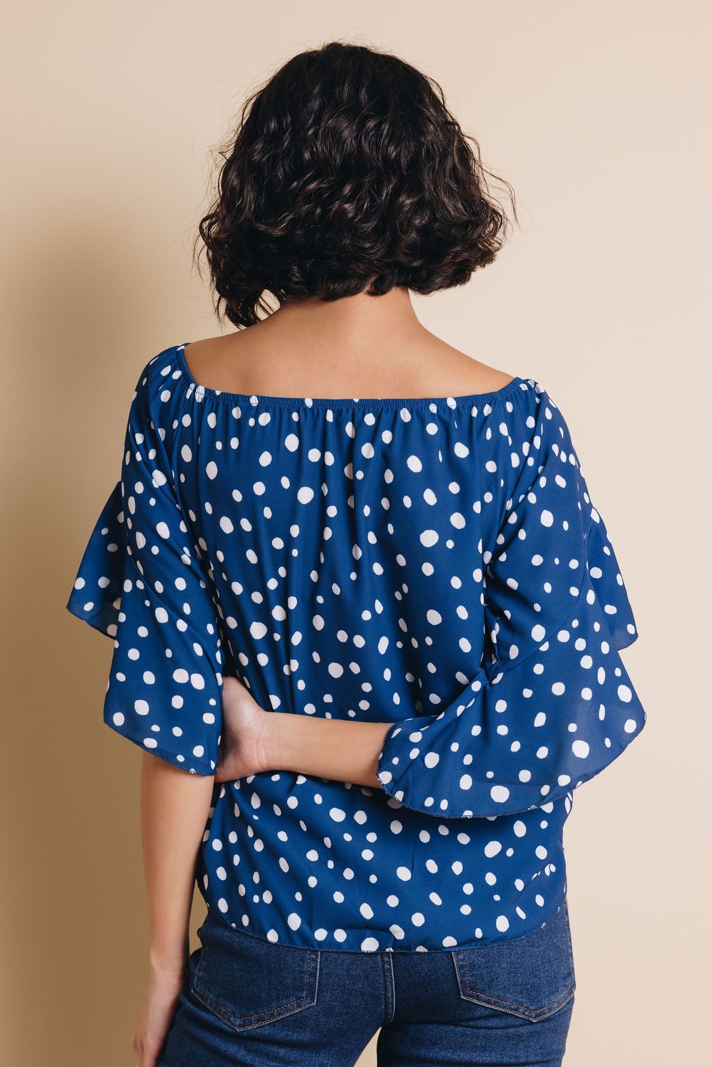 Home Bound Polka Dot Top Stay Warm In Style
