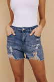 Face To Face Distressed Denim Shorts Stay Warm In Style