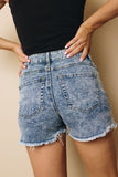Monroe Lace Denim Shorts Stay Warm In Style
