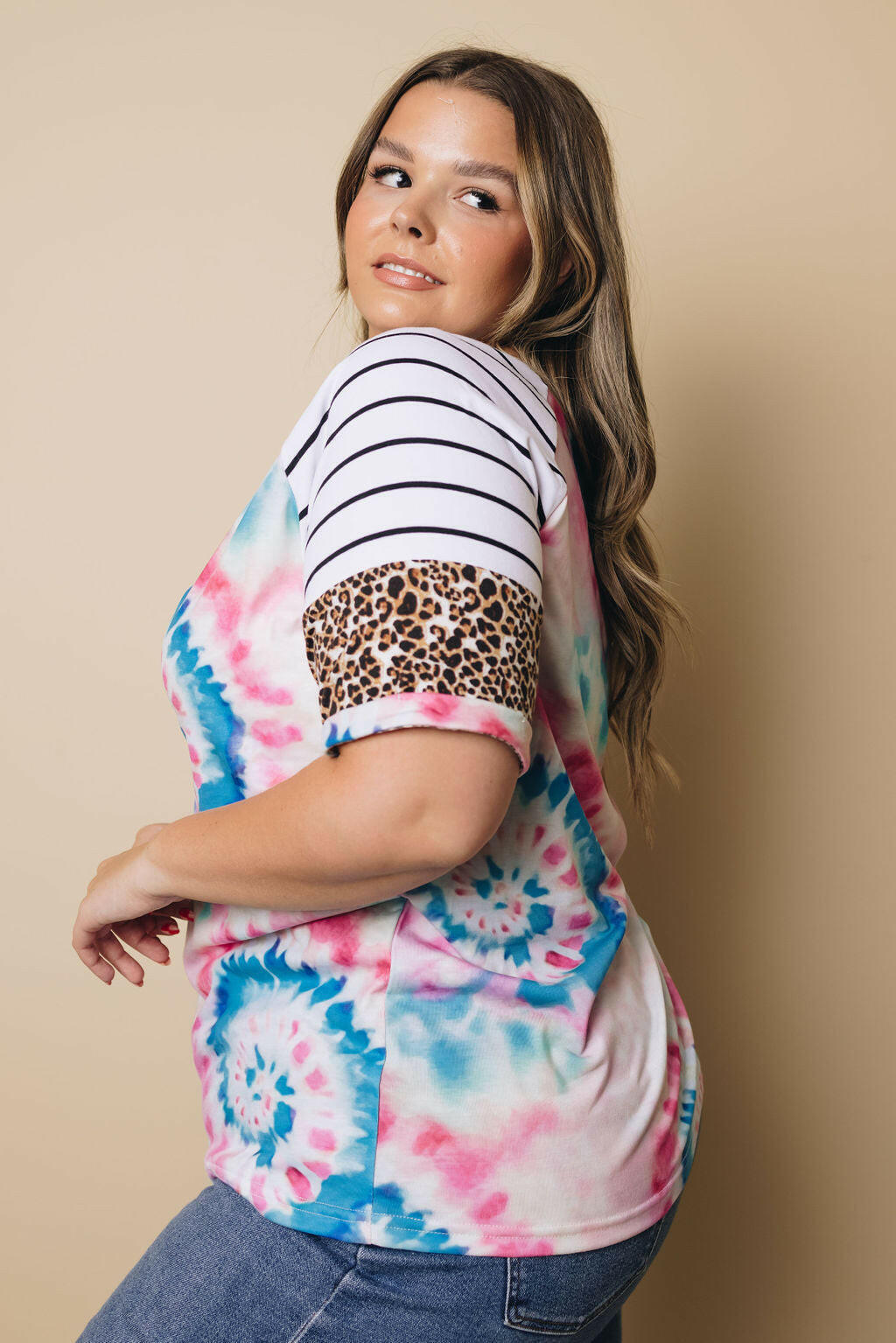 Plus Size - Fanny Patterned Top Stay Warm In Style