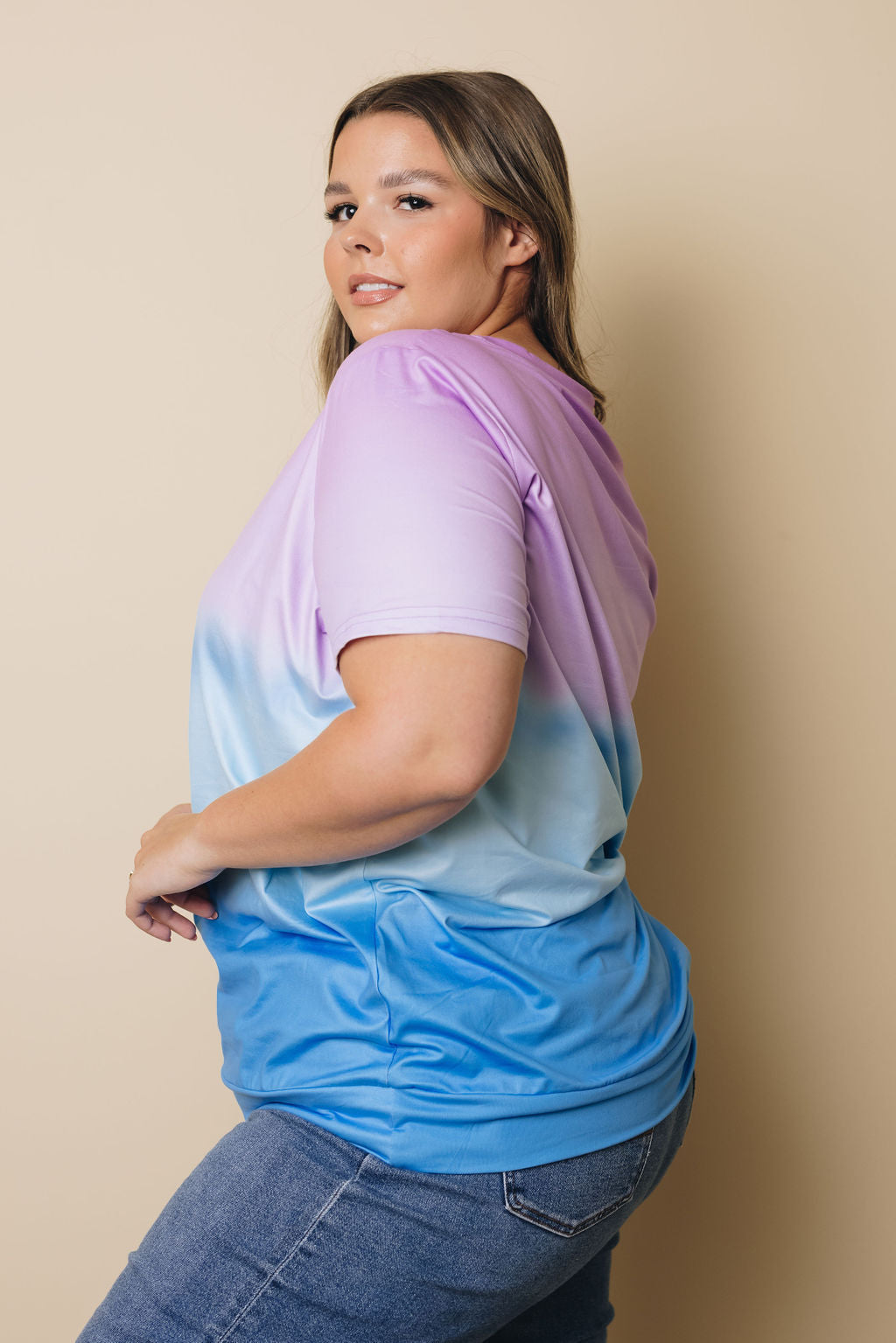 Plus Size - Closer To The Edge Tie Dye Top Stay Warm In Style