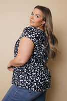 Plus Size - City of Music Leopard Top Stay Warm In Style