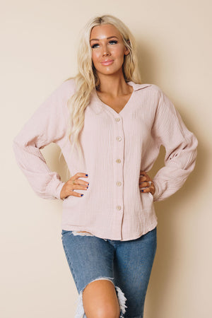 Saunders Button Up Top Stay Warm In Style