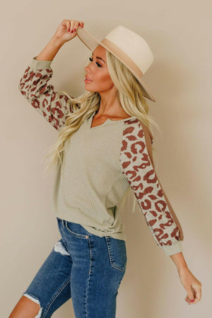 Quick as a Cat Waffle Knit Top Stay Warm In Style