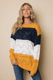 Gracie Color Block Sweater Stay Warm In Style