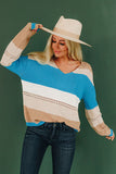 Zoey Knitted Color Block Sweater Stay Warm In Style