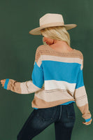 Zoey Knitted Color Block Sweater Stay Warm In Style
