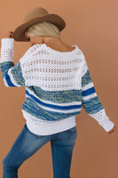 Navi Loose Round Neck Sweater Stay Warm In Style