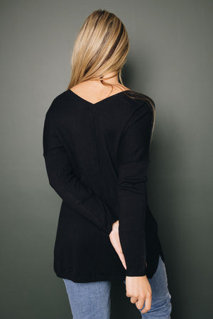Flow My Way Soft V-Neck Sweater Stay Warm In Style
