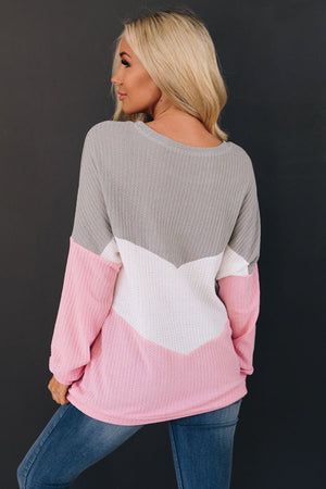 High Hopes Thermal Color-Block Top Stay Warm In Style